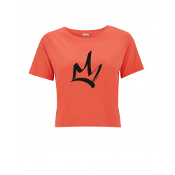 T-Shirt court femme corail - The Queen noir