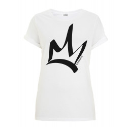 T-shirt loose femme blanc- The Queen noir